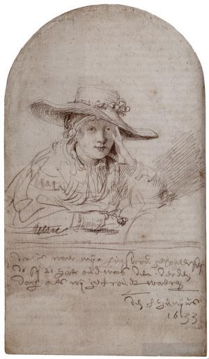 Artist Rembrandt's Work - Saskia In A Straw Hat