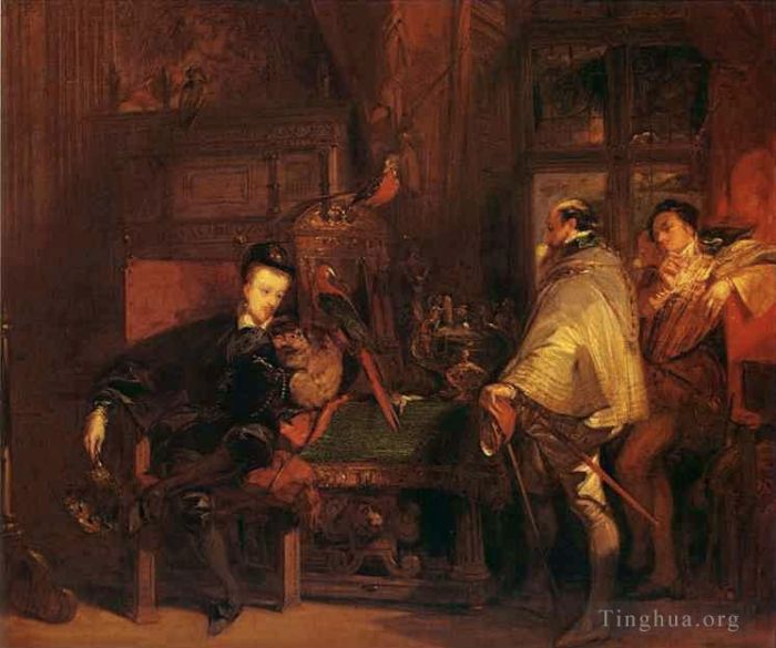 Richard Parkes Bonington Oil Painting - Henri III and the English Ambassador