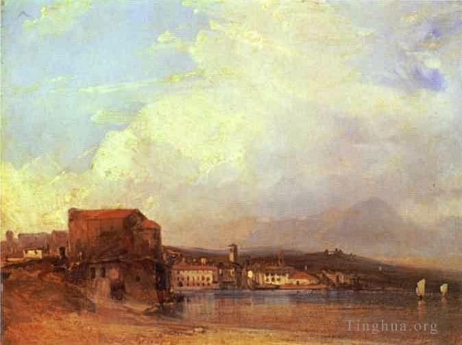Richard Parkes Bonington Oil Painting - Lake Lugano 182Romantic seascape Richard Parkes Bonington