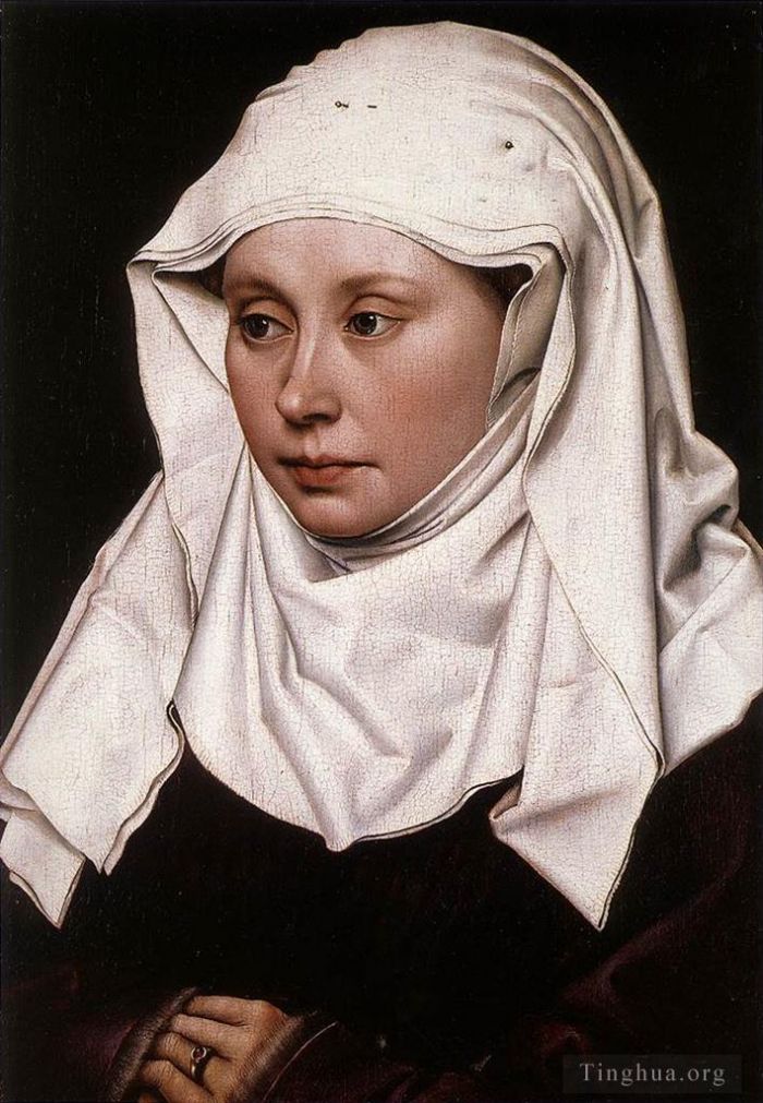 Robert Campin Oil Painting - Portrait Of A Woman 1430