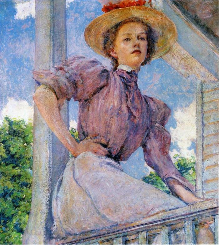 Robert Lewis Reid Oil Painting - A Summer Girl