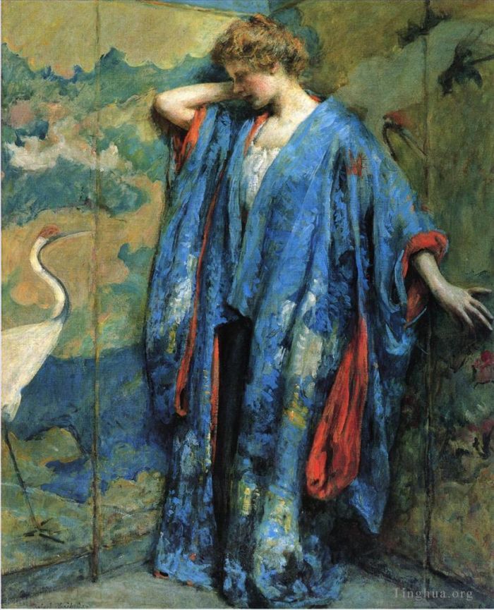 Robert Lewis Reid Oil Painting - Blue and Yellow