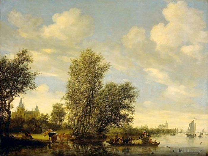 Salomon van Ruysdael Oil Painting - Ferry