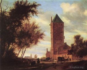 Artist Salomon van Ruysdael's Work - Tower at the Road