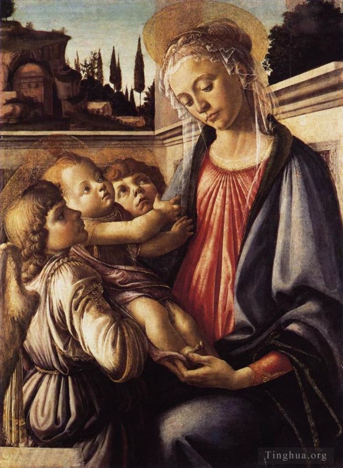 Sandro Botticelli Various Paintings - Madonna And Child And Two Angels