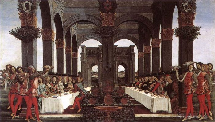 Sandro Botticelli Various Paintings - Marriage of Nastagio degli Onesti (The Story of Nastagio degli Onesti - fourth episode)