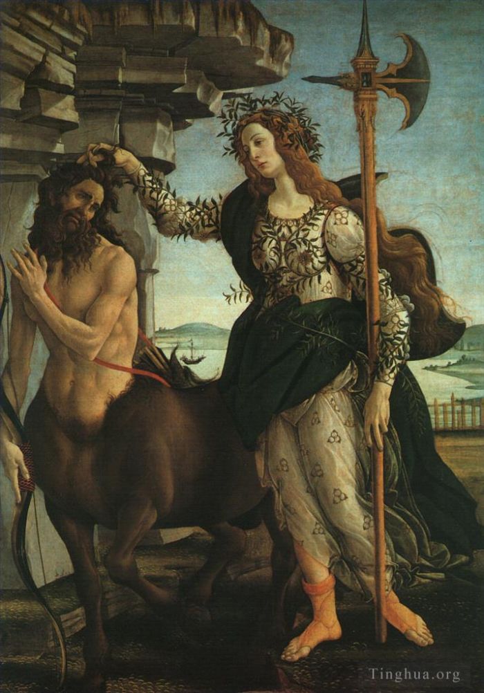Sandro Botticelli Various Paintings - Pallas and the centaur