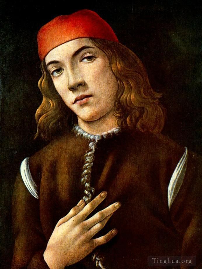 Sandro Botticelli Various Paintings - Portrait of a young man 1483