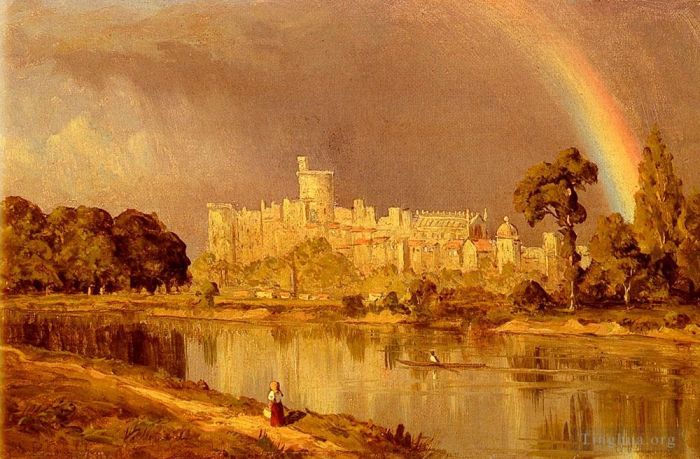 Sanford Robinson Gifford Oil Painting - 4 Study Of Windsor Castle