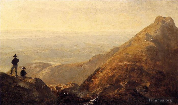 Sanford Robinson Gifford Oil Painting - A Sketch of Mansfield Mountain