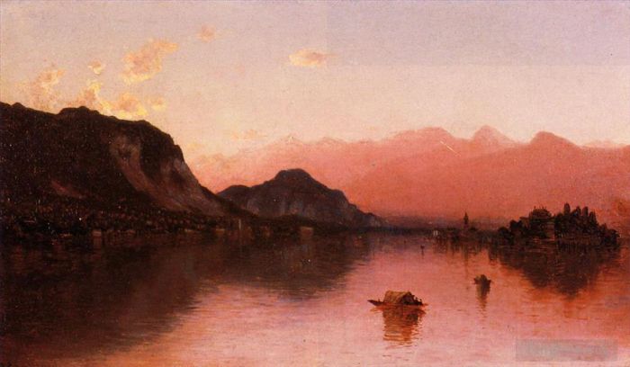 Sanford Robinson Gifford Oil Painting - Isola Bella Lago Maggiore a Sketch