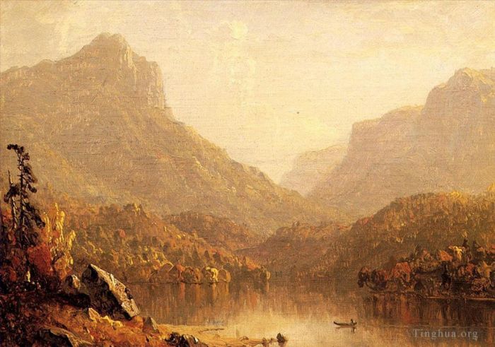 Sanford Robinson Gifford Oil Painting - Lake Scene 1861