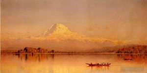 Artist Sanford Robinson Gifford's Work - Mount Rainier Bay of Tacoma