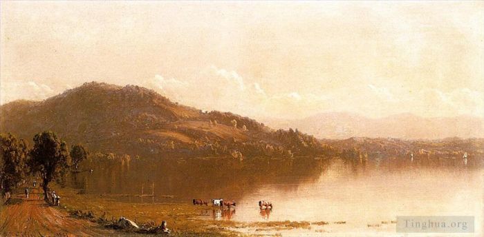 Sanford Robinson Gifford Oil Painting - Mt Merino on the Hudson near Olana