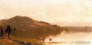 Artist Sanford Robinson Gifford's Work - Mt Merino on the Hudson near Olana