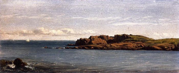 Sanford Robinson Gifford Oil Painting - Study on the Massachusetts Coast