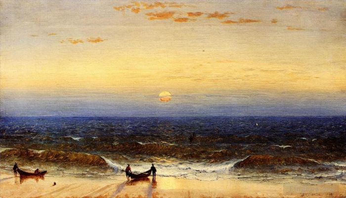 Sanford Robinson Gifford Oil Painting - Sunrise Long Branch New Jersey