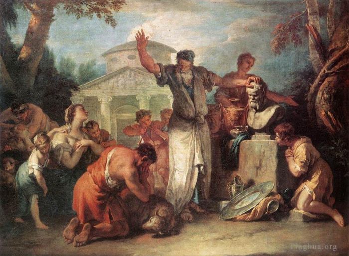 Sebastiano Ricci Oil Painting - Sacrifice To Silenus