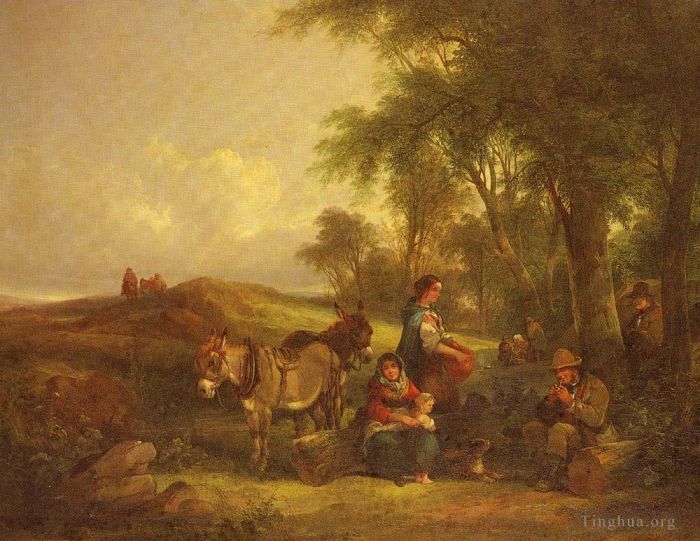 William Shayer Oil Painting - Afternoon Rest