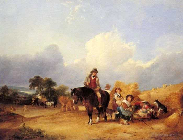 William Shayer Oil Painting - Harvest Time