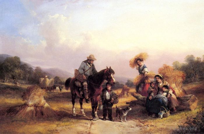 William Shayer Oil Painting - Harvesters Resting