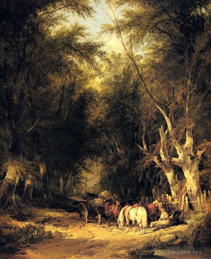 William Shayer Oil Painting - In The New Forest