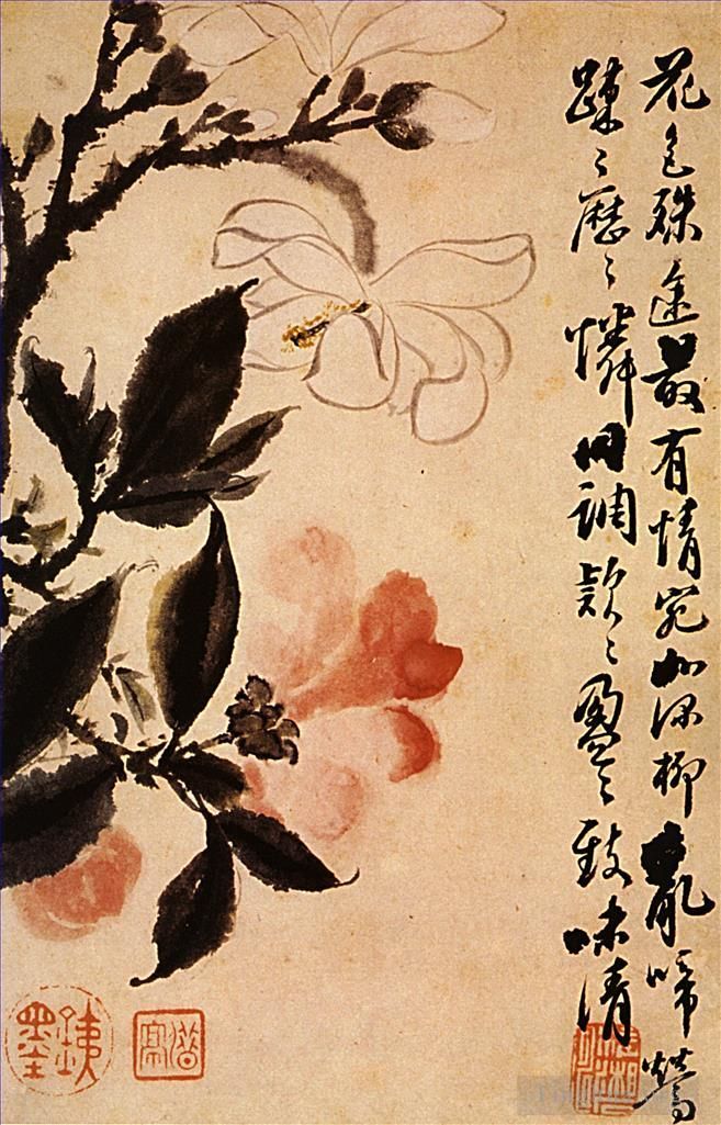 Shi Tao Chinese Painting - two flowers in conversation 169