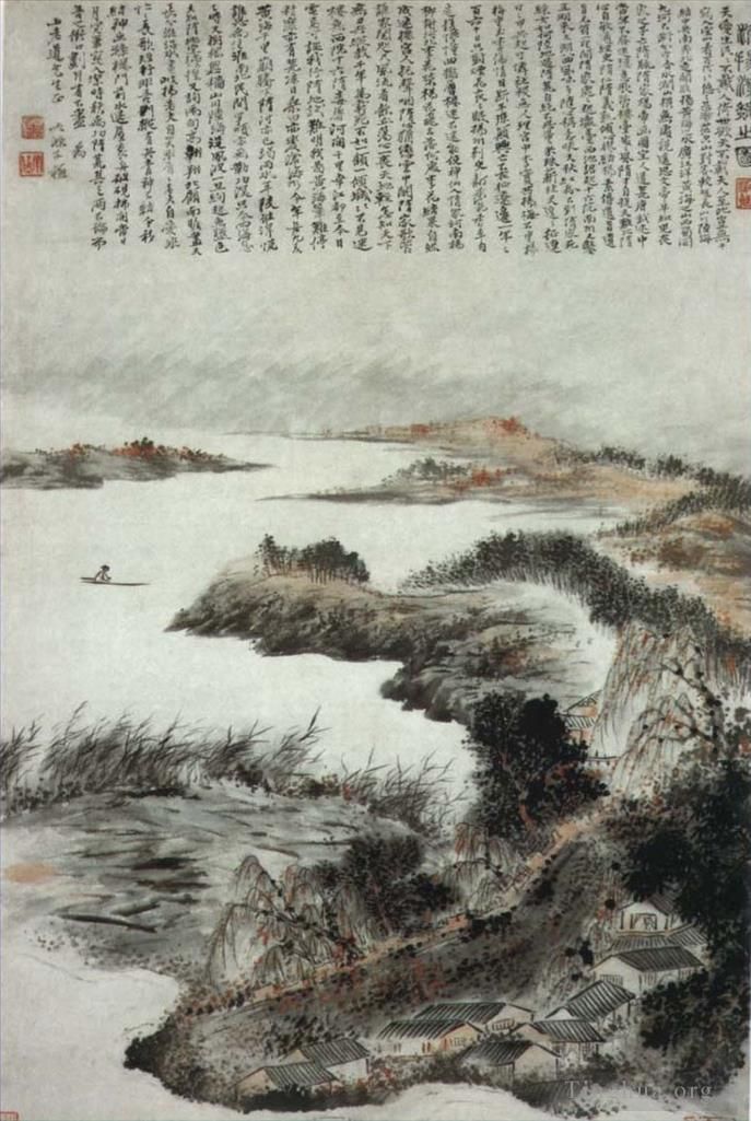 Shi Tao Chinese Painting - Clean autumn