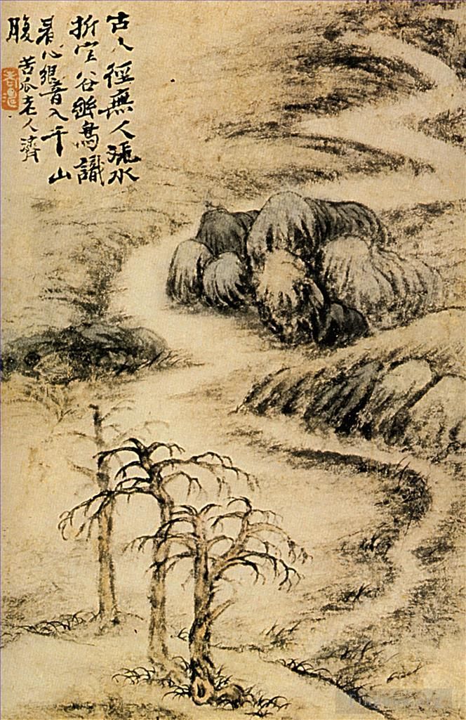 Shi Tao Chinese Painting - Creek in winter 169