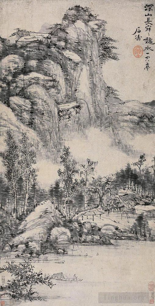 Shi Tao Chinese Painting - Deep mountain
