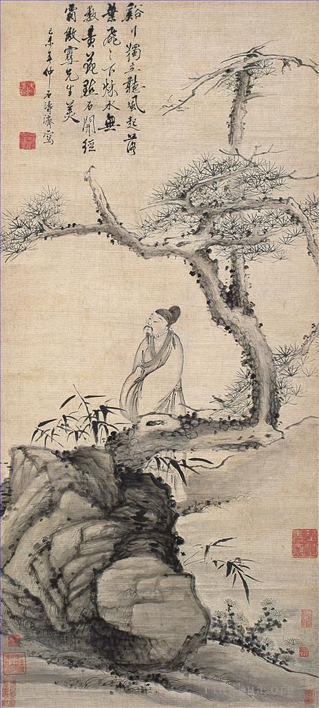 Shi Tao Chinese Painting - Gentleman under pine
