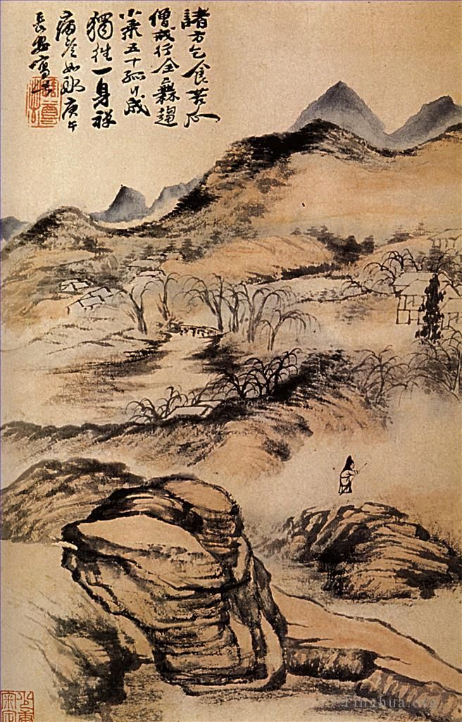 Shi Tao Chinese Painting - Go by the cold paths 169