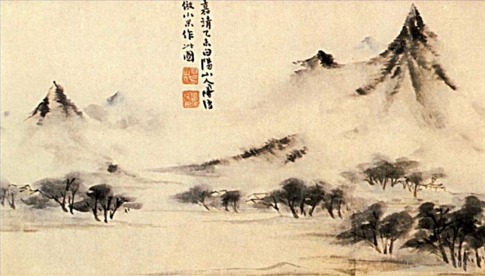 Shi Tao Chinese Painting - Mists on the mountain 170