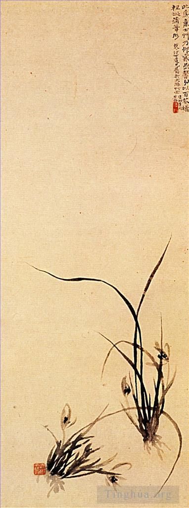 Shi Tao Chinese Painting - Shoots of orchids 170