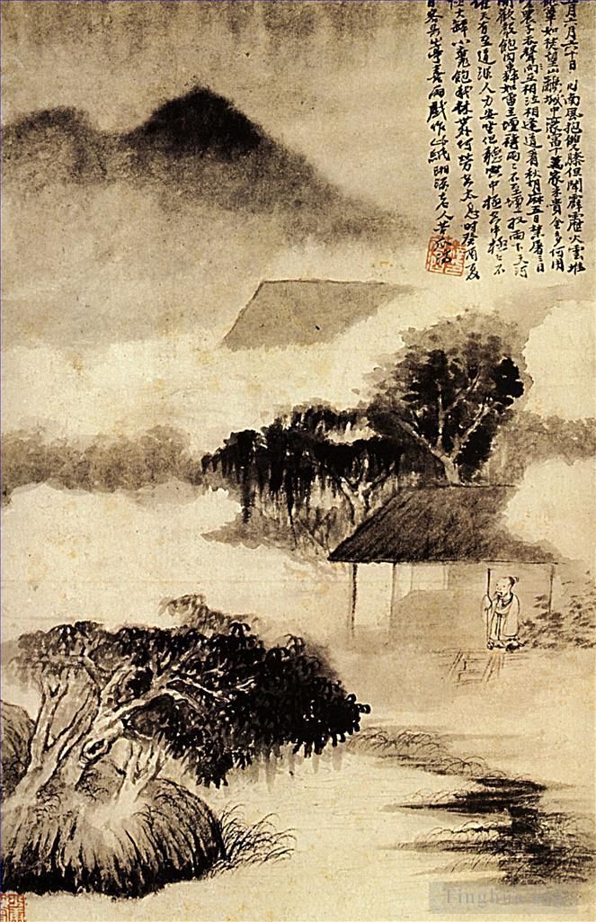 Shi Tao Chinese Painting - Sound of thunder in the distance 169