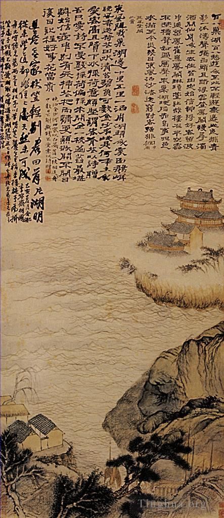 Shi Tao Chinese Painting - The lake cao 169