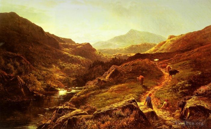 Sidney Richard Percy Oil Painting - Moel Siabod from Glyn Lledr