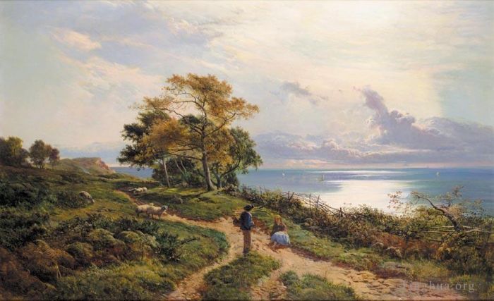Sidney Richard Percy Oil Painting - Overlooking the Bay
