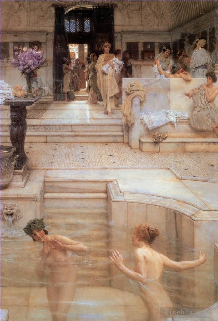 Sir Lawrence Alma-Tadema Oil Painting - A Favourite Custom