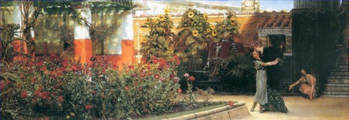 Sir Lawrence Alma-Tadema Oil Painting - A Hearty Welcome