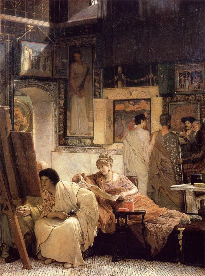 Sir Lawrence Alma-Tadema Oil Painting - A Picture Gallery