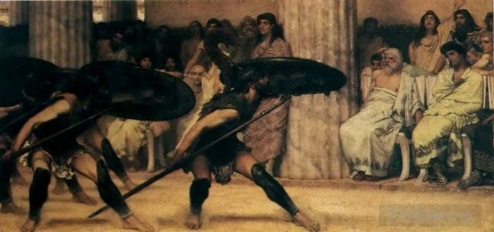 Sir Lawrence Alma-Tadema Oil Painting - A Pyrrhic Dance