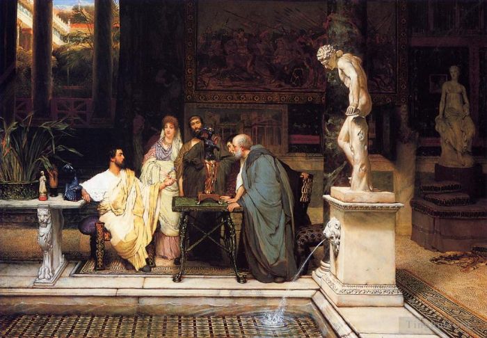 Sir Lawrence Alma-Tadema Oil Painting - A Roman Art Lover2