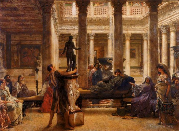 Sir Lawrence Alma-Tadema Oil Painting - A Roman Art Lover