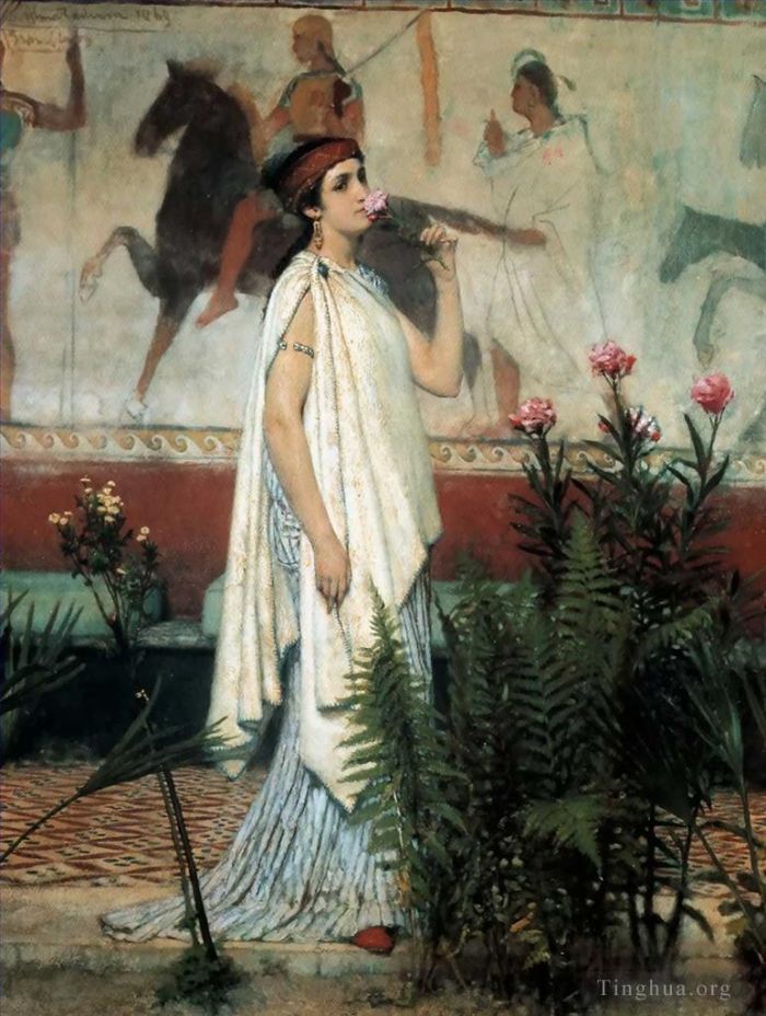 Sir Lawrence Alma-Tadema Oil Painting - A greek woman