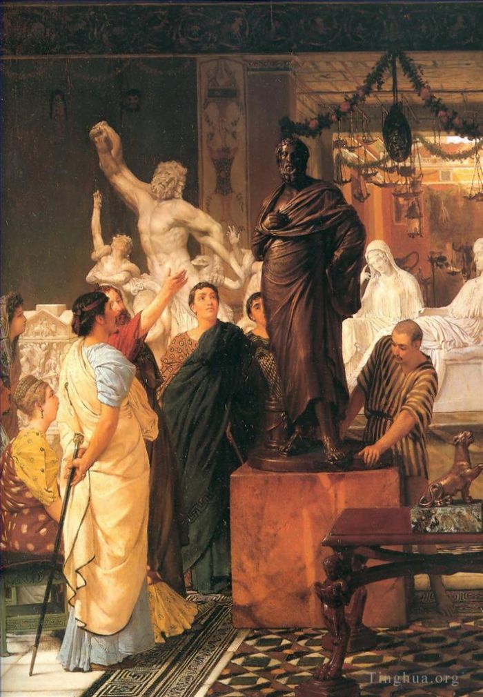 Sir Lawrence Alma-Tadema Oil Painting - A sculpture gallery