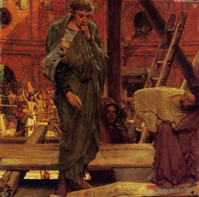 Sir Lawrence Alma-Tadema Oil Painting - Architecture in Ancient Rome