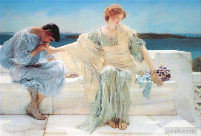 Sir Lawrence Alma-Tadema Oil Painting - Ask me no more