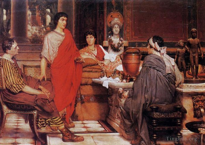 Sir Lawrence Alma-Tadema Oil Painting - Catullus at Lesbias