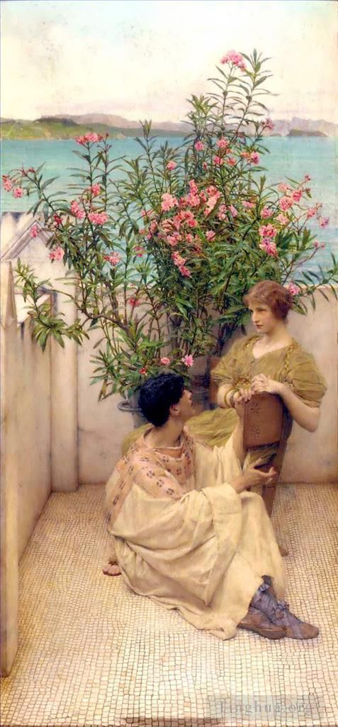 Sir Lawrence Alma-Tadema Oil Painting - Courtship